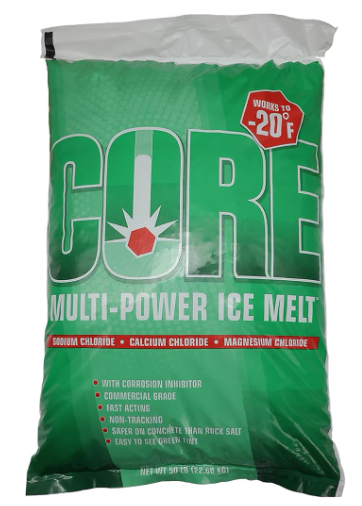 Premium Ice Melt, GREEN (50 lb Bag) – Fast-Acting, Industrial-Grade Snow Melter for Sidewalks, Driveways & Parking Lots, Melts to -20°F, Concrete Safe, Non-Greasy, Slip-Free Formula